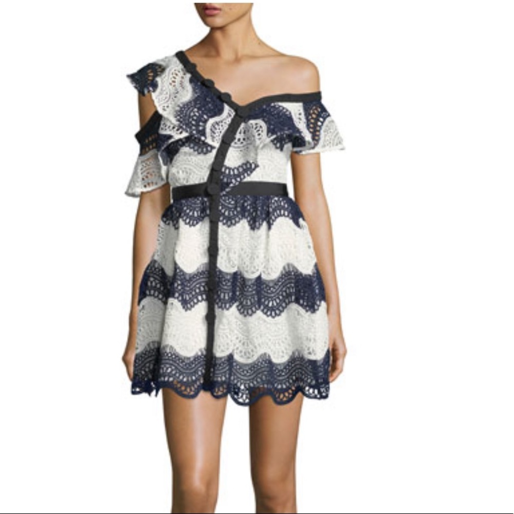 Self- Portrait off shoulder dress (missing a button)